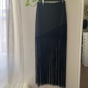 Fringe Maxi Skirt